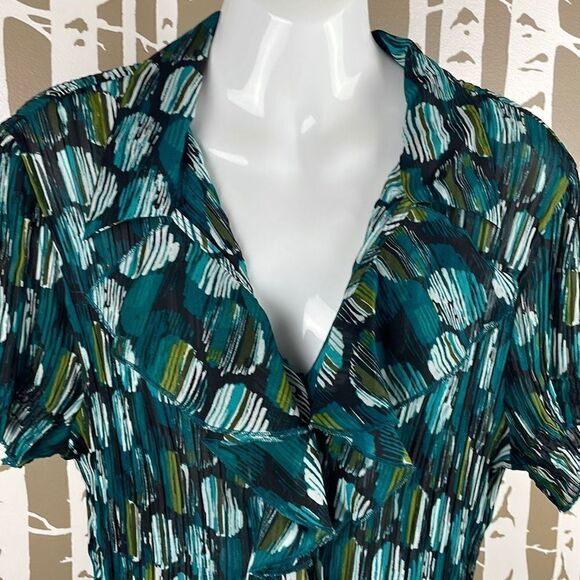 East 5th Y2K Waterfall Ruffled Semi-Sheer Blouse 1X - Picture 9 of 12